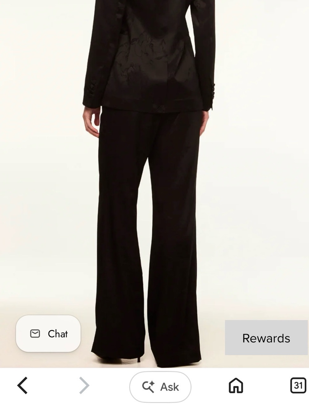 $290 NWT Misa Los Angeles Black Floral Jacquard Wide-Leg Pants - Picture 5 of 7